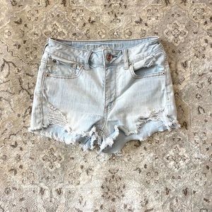 AE hi-rise shortie jean shorts